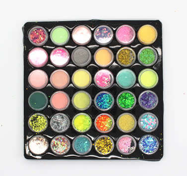 The Nail Art - 36pcs Round Glitter Pots