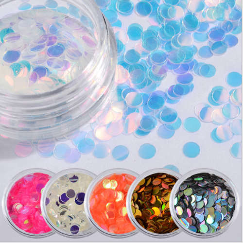 The Nail Art - Round Seethrough Glitter 6pcs