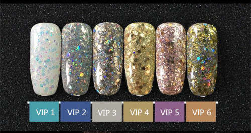 The Nail Art - Gel Polish 15ml Set 6pcs - VIP Diamonds
