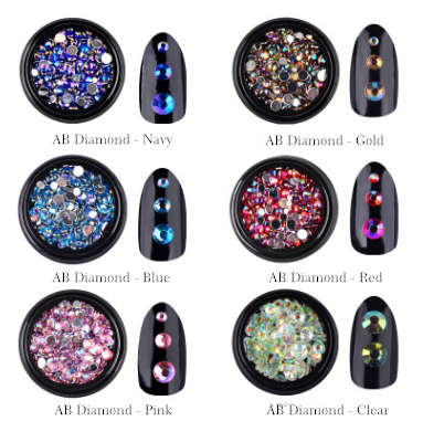 The Nail Art - AB Diamond Pot 6 colors