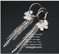 Top Quality Cute Stunning Crystal Butterfly Tassel Earring