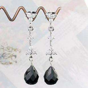 Stunning Black Tear Tassel Earring