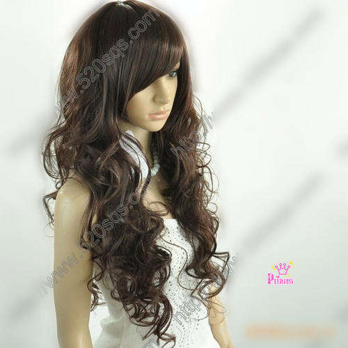 Pretty Silky Long Curl Wig-dark brown