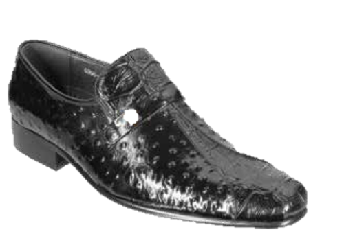 ***Pierre Cardin Genuine Leather Ostrich Print Slip-on***