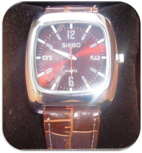 ***GentleMANSâs SHIBO Chocolate Brown Leatherette Strap Casual WRISTWATCH - FREE SHIPPING***