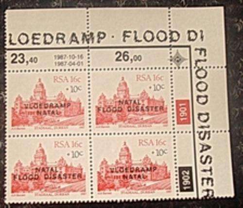 ONE DAY ONLY!!!! NEW; RSA- Stadsaal Durban. Natal Floedramp. 4 in total ,1987