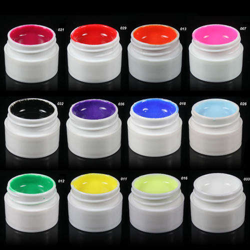 Set of 12 solid vogue color uv gels