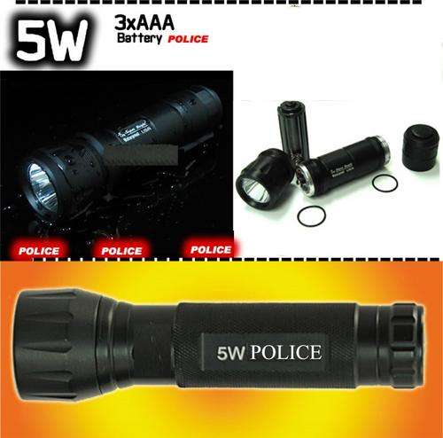 5 Watt Luxeon LED Light Torch D5 Flashlight 5w -Outdoors