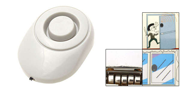 White Wireless Window Door Security Guard Entry Bell Vibration Detection Alarm - Outdoors