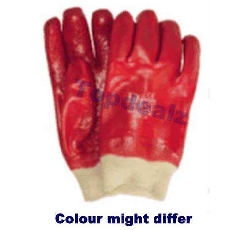 Knitted wrist Acid resistant PVC Safety gloves