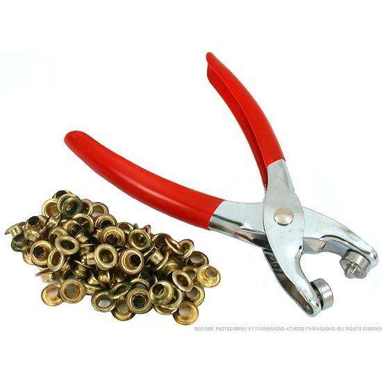 Eyelet Pliers, Hole Punch Tool with 100 Grommets