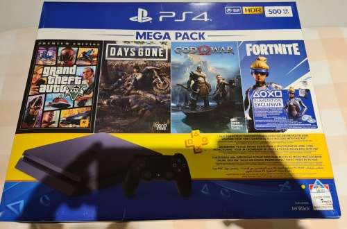 PS4 500GB SLIM BUNDLE CONSOLE with games Grand Theft Auto  Days Gone  God Of War
