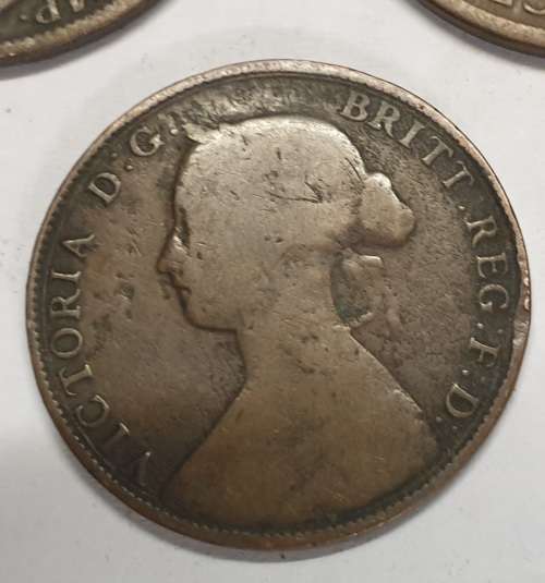 1899 AND 1912 ONE PENNY COINS Plus A 1861 HALF PENNY  Per IMAGES -Bid is for all 3 Coins NO Reserv
