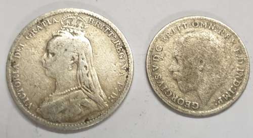 1888 Sixpence and a 1920 Threepence as per pics No Reserve