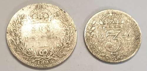 1888 Sixpence and a 1920 Threepence as per pics No Reserve