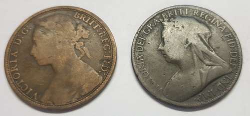 1879 and 1898 One Penny Coins  Bid is for both coins as per pics