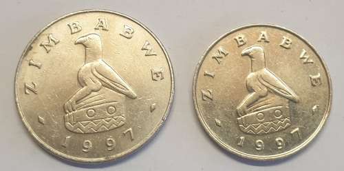 ZIMBABWE COINS AS PER PICS --- BID IS FOR BOTH COINS