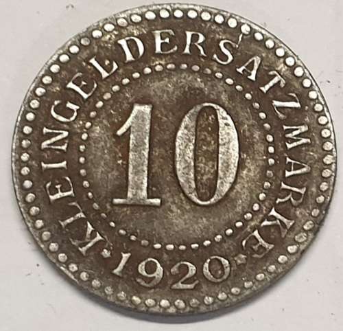 Rare - 1920 Deutsch-Eylau 10 Pfennig as per images