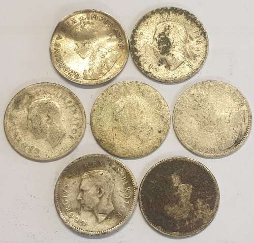 7 Tickeys as scrap -Including 1932,1927 .......as per images
