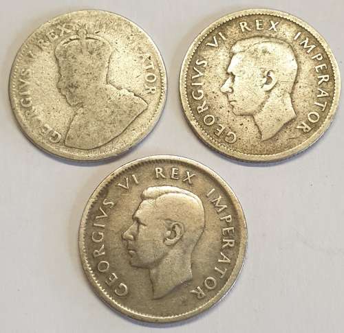 1933 -- 1938 -- 1942 One Shilling Silver Coins as per images ---Bid is for all 3 coins !!!