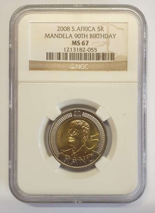 NGC GRADED MS67 Mandela 90th Birthday R5 Plus THE MADIBA LEGACY SERIES COMIC No.1 in new condition.