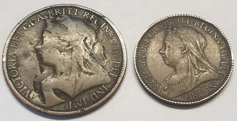 1896 One Penny and Half Penny as per images,Bid is for both coins!!!!!!!!!