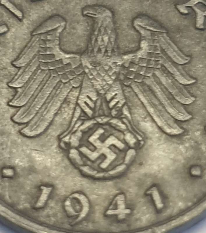 Eagle on Swastika 1941 Reichspfennig as per images !!!