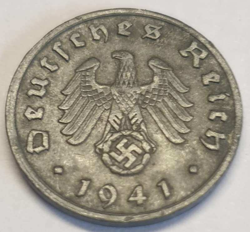 Eagle on Swastika 1941 Reichspfennig as per images !!!