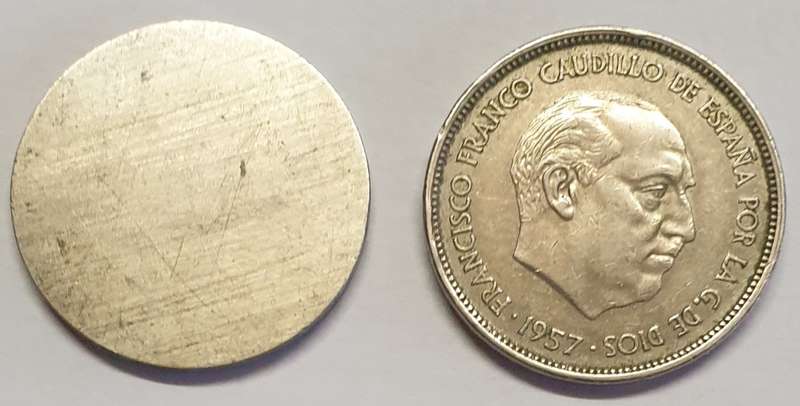 Blank Obverse on one of these 2 Spanish 25 Pesetas -Bid is for both coins !!!