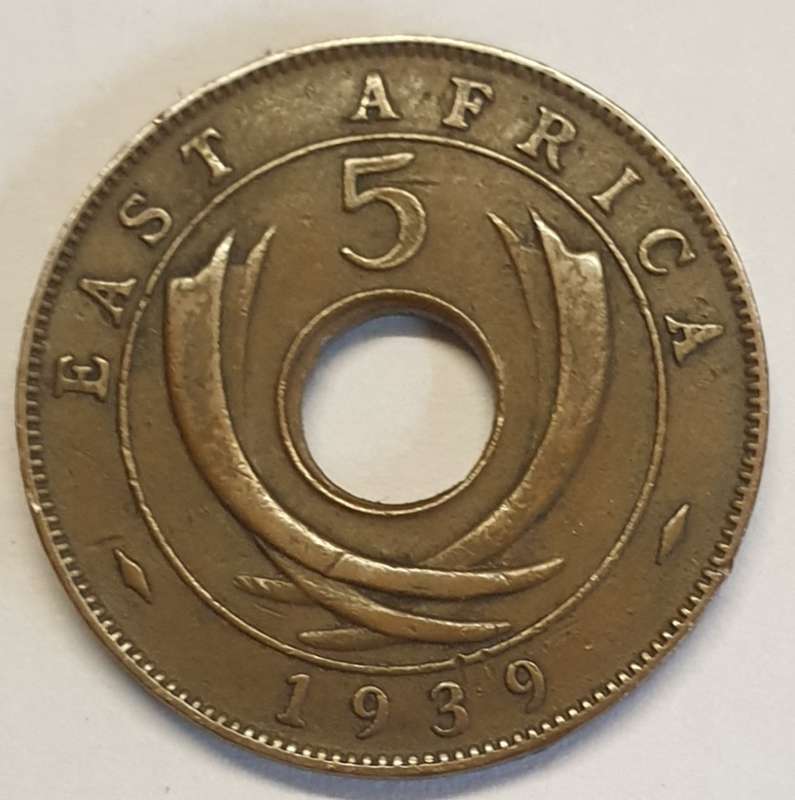 1939 East Africa Five Cents as per images !!!
