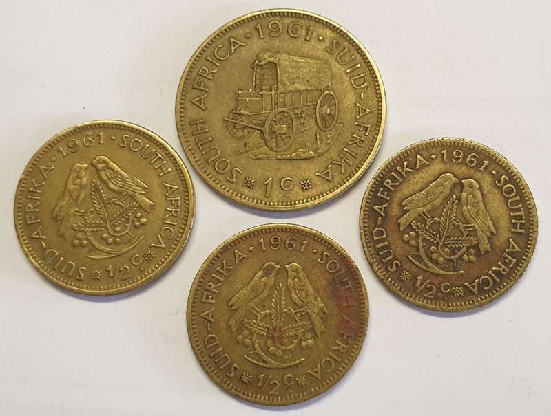 1961 S A Coins x 4 as per images !!!Bid is for the Lot !!!