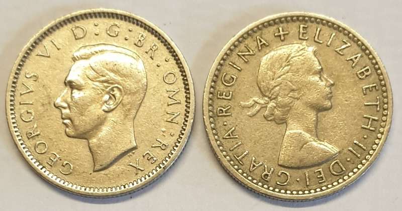 1948 AND 1955 Sixpence as per images !!Bid is for both coins !!!!