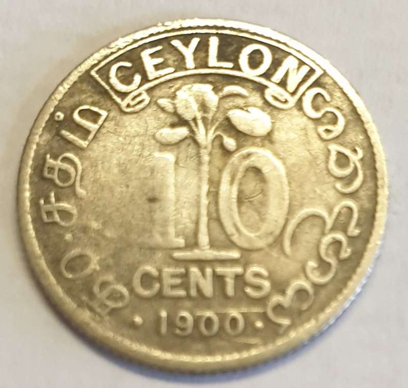 1900 Ceylon Ten Cents as per images!!!