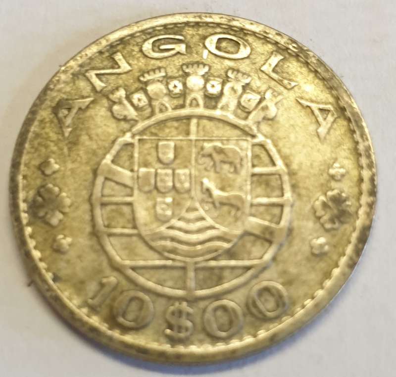 1955 ANGOLA 10$00 Silver Coin As per images !!! Republica Potuguesa !!!