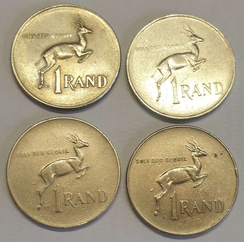 One Rand Coins x 4 as per images !! 1977/78/79/80 Bid is for the Lot !!!