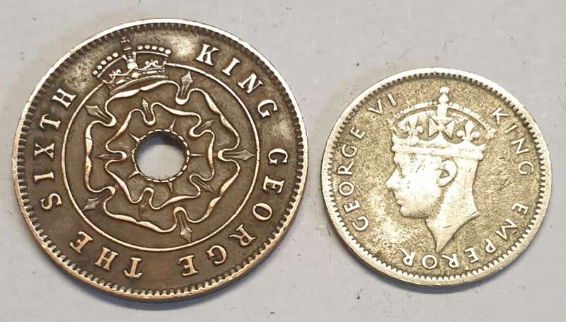 Southern Rhodesia 1951 Half Penny and 1946 Threepence as per images !!!Bid is for the Pair!!