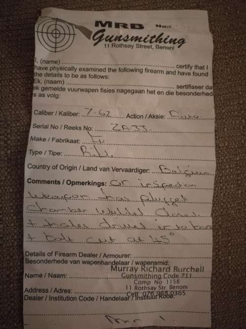 ## Rhodesian FN 7.62 Rifle,  deactivated with deactivation certificate ###
