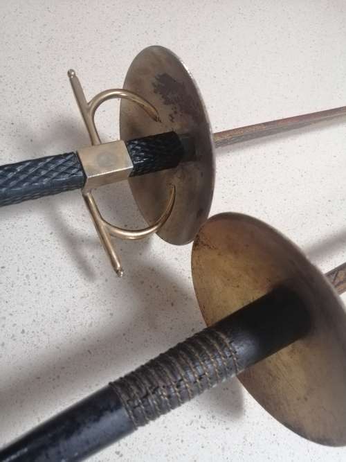 ###  Set of 2 Vintage Toledo Spain Fencing foils/swords Ideal ornaments or collectors items ###