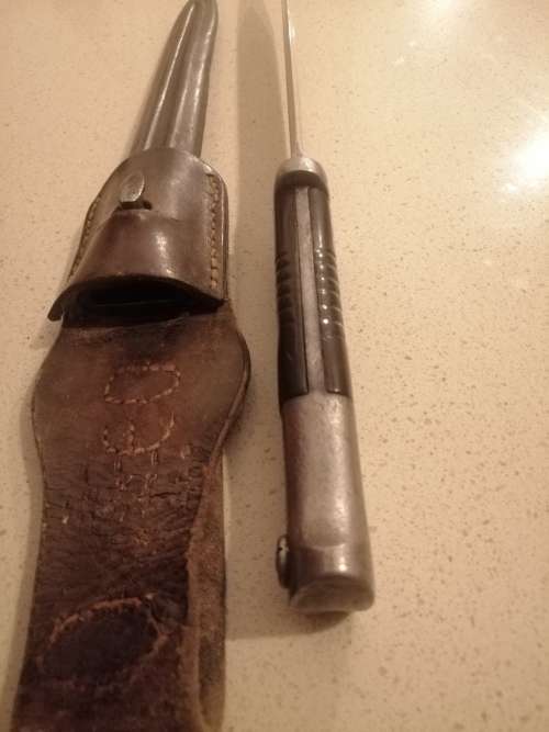 # Going, GoingG.... K98 P Weyersberg Bayonet inc Frog and Scabbard, though not for this bayonet #