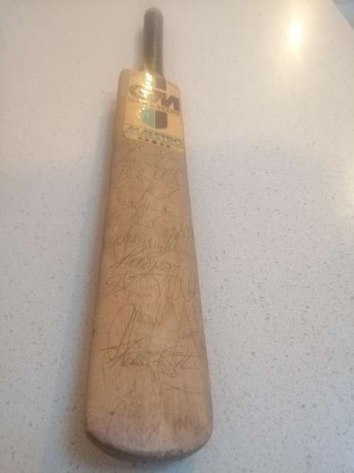# 1990 s Protea Miniature Cricket bat signed,+ Miniature 2003 World cup cricket bat digital signed #
