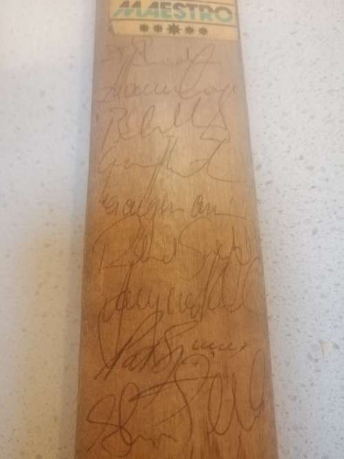 # 1990 s Protea Miniature Cricket bat signed,+ Miniature 2003 World cup cricket bat digital signed #
