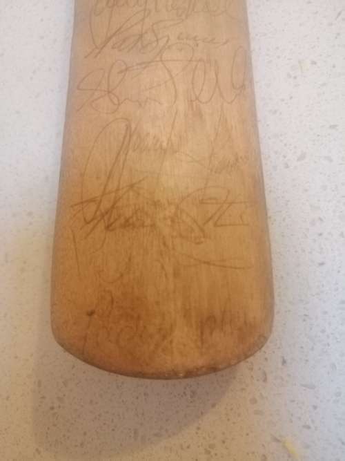 # 1990 s Protea Miniature Cricket bat signed,+ Miniature 2003 World cup cricket bat digital signed #