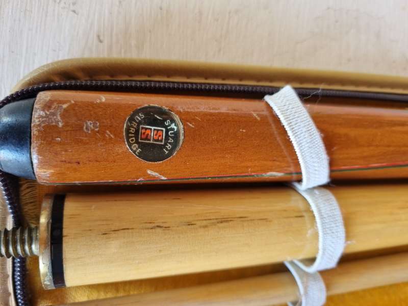 # Now reduced!  Travel Compact Stuart Surridge 3 piece pool or Snooker cue with case, 10mm new tip #