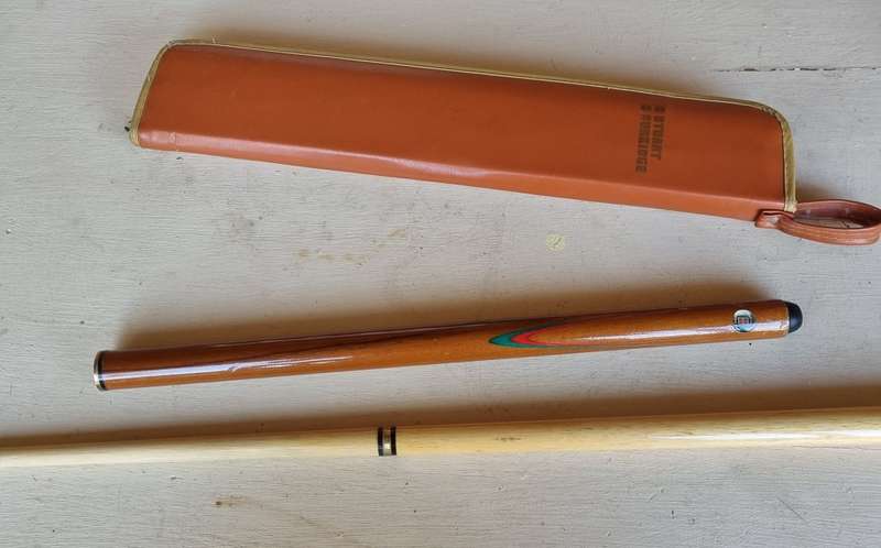 # Now reduced!  Travel Compact Stuart Surridge 3 piece pool or Snooker cue with case, 10mm new tip #