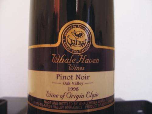 L@@K!! 1998  Whale Haven Pinot Noir PART OF A LARGE COLLECTION ON BOB!!!!!