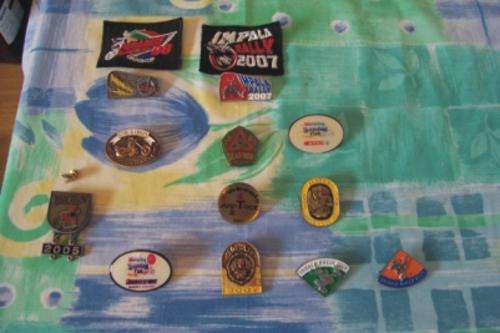 All bikers!!!check this out!!, 12 x Metal Bike Rally Badges and 2 Patches, + honda small badge!!!!