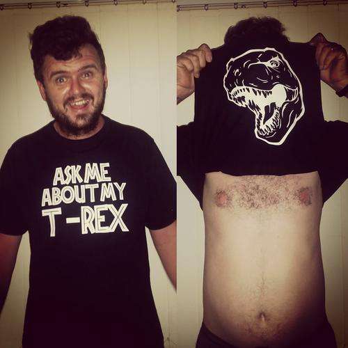 Ask me about my Dinosaur - his and hers shirt clothing