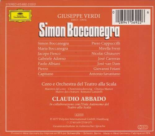 Simon Boccanegra (Box Set - 2 Discs and Booklet)