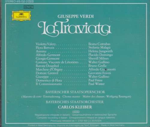 Verdi: La Traviata  - Ileana Cotrubas, Placido Domingo, Sherrill Milnes (Box Set 2 disks and Booklet
