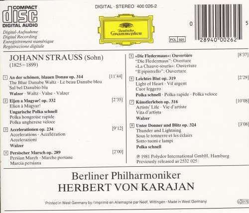 Johann Strauss: An der Schonen Blauen Donau (The Blue Danube)  Berliner Philharmoniker/ Karajan